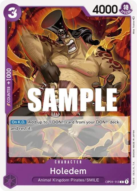 Carte One Piece Holedem OP01-113, extension Romance Dawn (sortie anglaise)