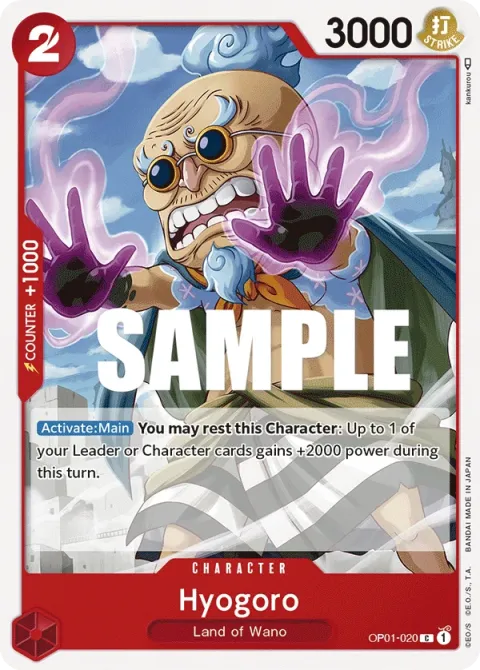Carte One Piece Hyogoro OP01-020, extension Romance Dawn (sortie anglaise)
