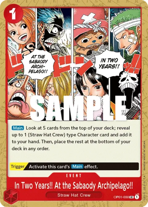 Carte One Piece In Two Years!! At the Sabaody Archipelago!! OP01-030, extension Romance Dawn (sortie anglaise)