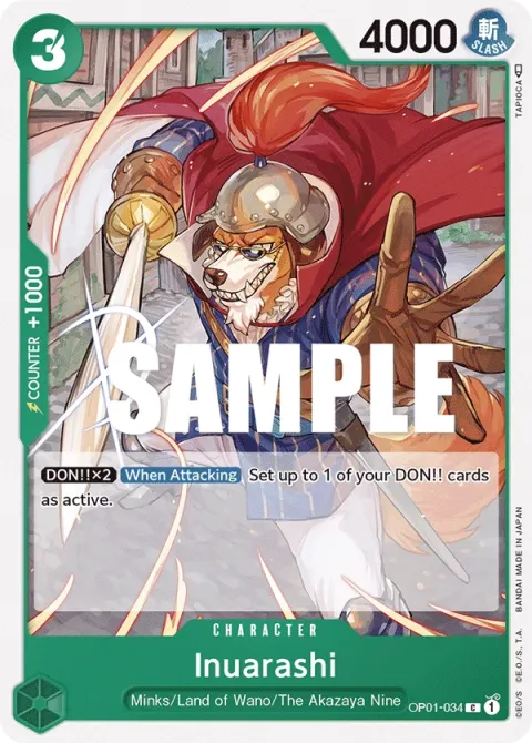 Carte One Piece Inuarashi OP01-034, extension Romance Dawn (sortie anglaise)