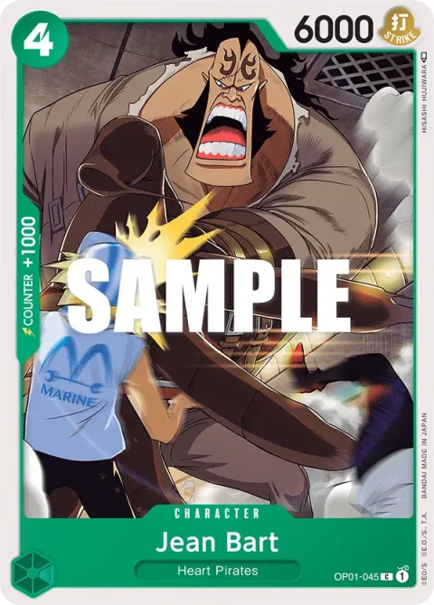 Carte One Piece Jean Bart OP01-045, extension Romance Dawn (sortie anglaise)