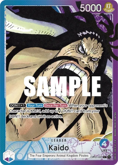 Carte One Piece Kaido OP01-061 · parallèle, extension Romance Dawn (sortie anglaise)
