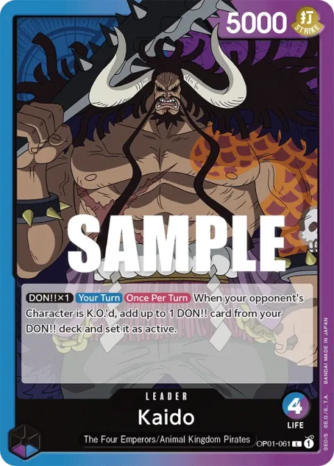Carte One Piece Kaido OP01-061, extension Romance Dawn (sortie anglaise)