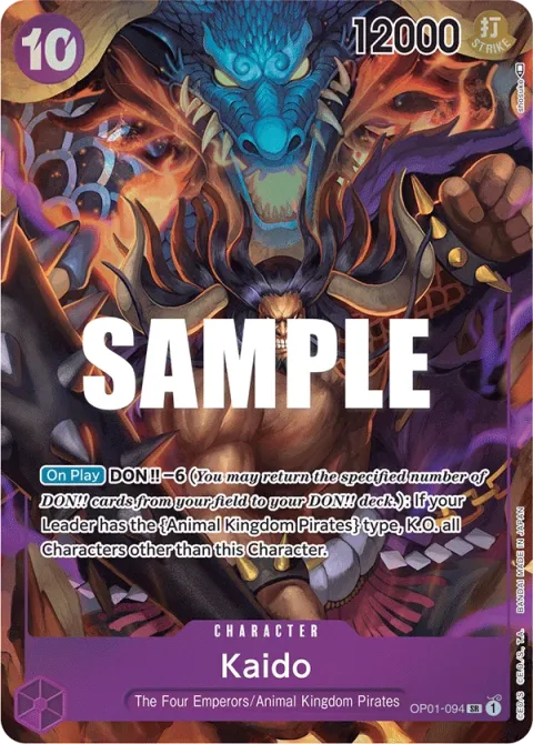 Carte One Piece Kaido OP01-094 · parallèle, extension Romance Dawn (sortie anglaise)