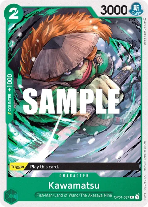 Carte One Piece Kawamatsu OP01-037, extension Romance Dawn (sortie anglaise)