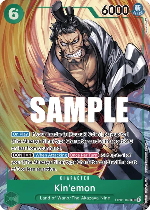 Carte One Piece Kin’emon OP01-040 · parallèle, extension Romance Dawn (sortie anglaise)