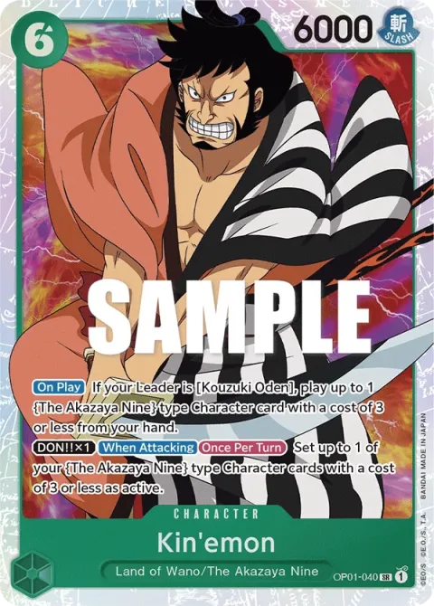 Carte One Piece Kin’emon OP01-040, extension Romance Dawn (sortie anglaise)