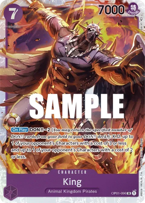 Carte One Piece King OP01-096, extension Romance Dawn (sortie anglaise)