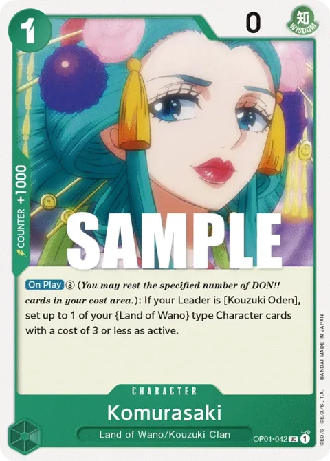 Carte One Piece Komurasaki OP01-042, extension Romance Dawn (sortie anglaise)