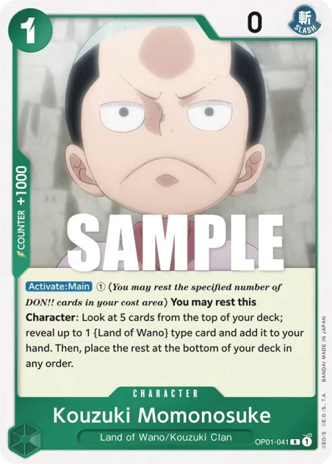 Carte One Piece Kouzuki Momonosuke OP01-041, extension Romance Dawn (sortie anglaise)