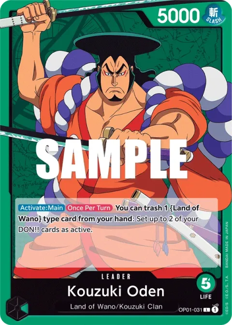 Carte One Piece Kouzuki Oden OP01-031, extension Romance Dawn (sortie anglaise)