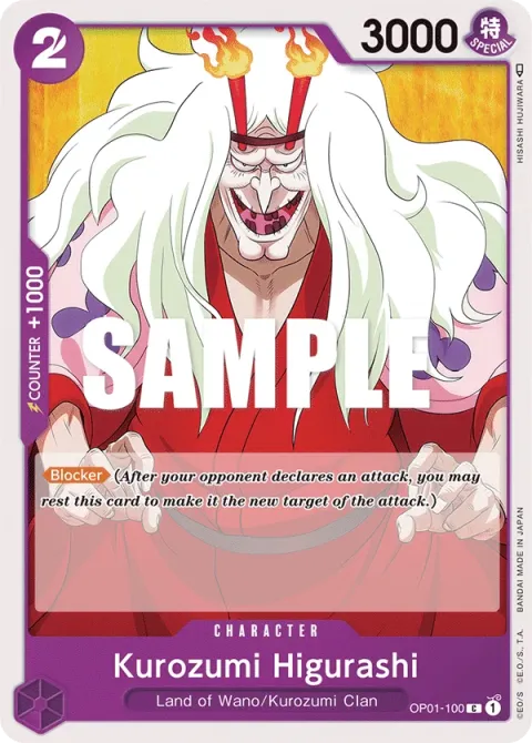 Carte One Piece Kurozumi Higurashi OP01-100, extension Romance Dawn (sortie anglaise)