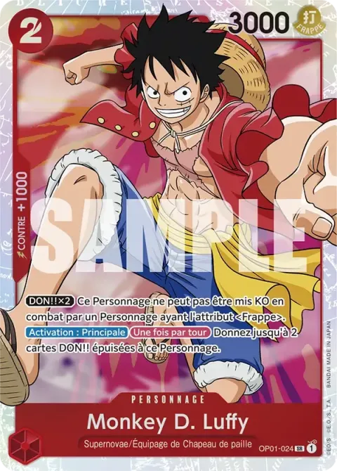 Carte One Piece Monkey D. Luffy OP01-024 · parallèle, extension Romance Dawn (sortie anglaise)