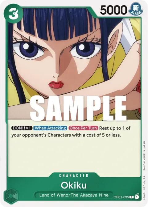 Carte One Piece Okiku OP01-035, extension Romance Dawn (sortie anglaise)
