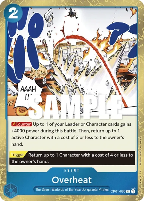 Carte One Piece Overheat OP01-086, extension Romance Dawn (sortie anglaise)