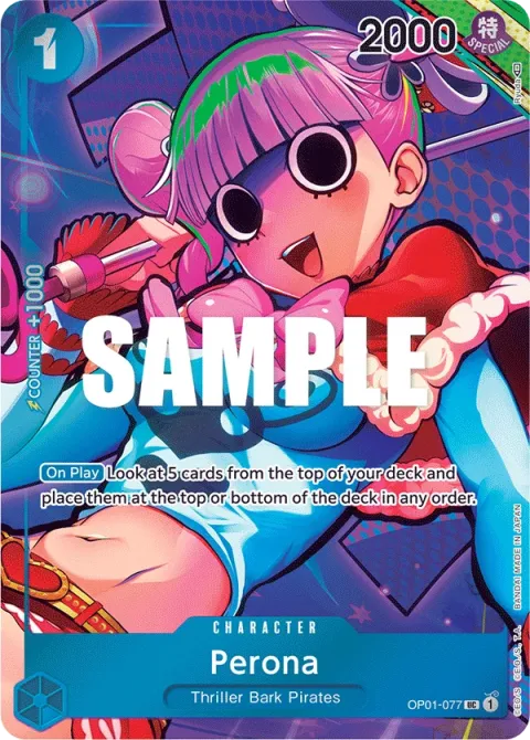 Carte One Piece Perona OP01-077 · parallèle, extension Romance Dawn (sortie anglaise)