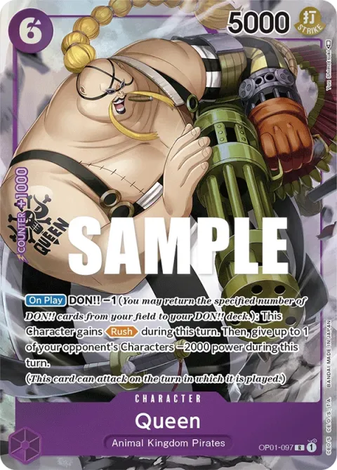 Carte One Piece Queen OP01-097 · parallèle, extension Romance Dawn (sortie anglaise)