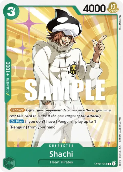Carte One Piece Shachi OP01-044, extension Romance Dawn (sortie anglaise)