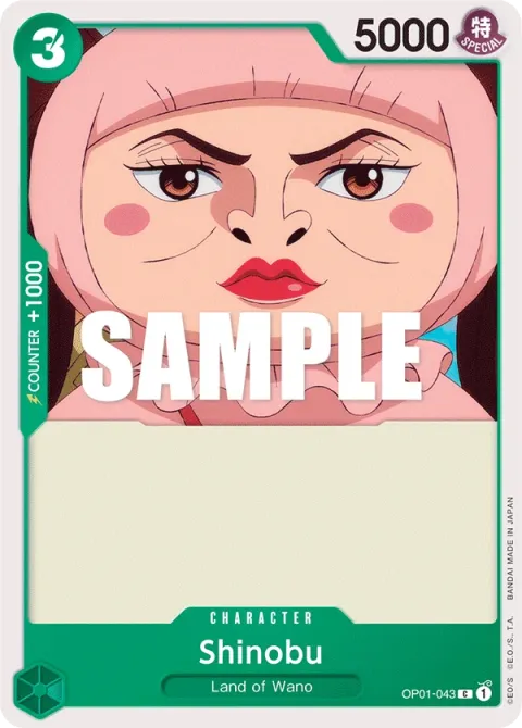 Carte One Piece Shinobu OP01-043, extension Romance Dawn (sortie anglaise)