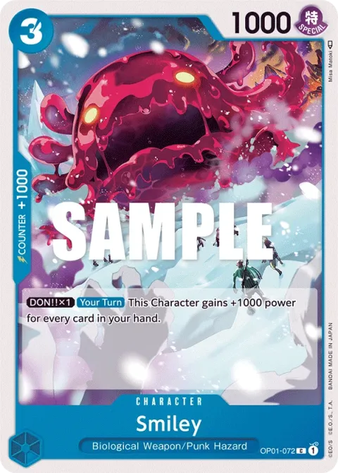 Carte One Piece Smiley OP01-072, extension Romance Dawn (sortie anglaise)