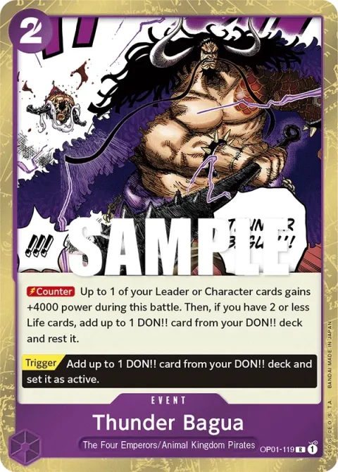Carte One Piece Thunder Bagua OP01-119, extension Romance Dawn (sortie anglaise)