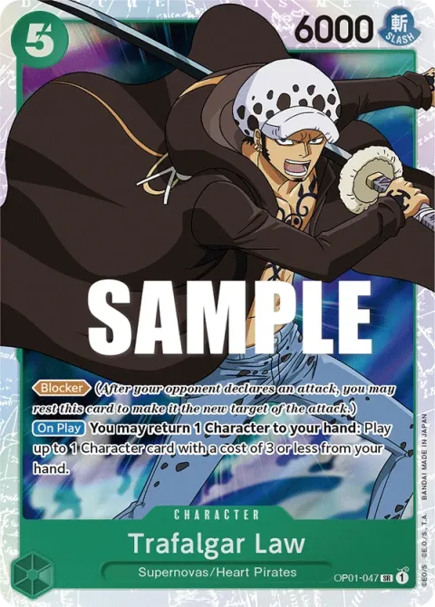 Carte One Piece Trafalgar Law OP01-047, extension Romance Dawn (sortie anglaise)