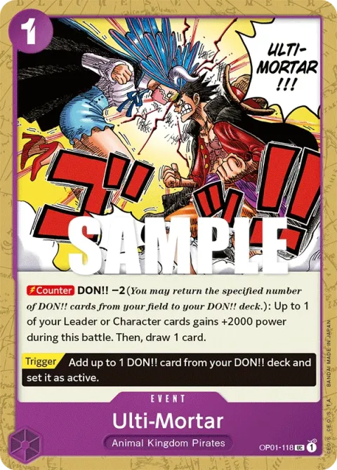 Carte One Piece Ulti-Mortar OP01-118, extension Romance Dawn (sortie anglaise)