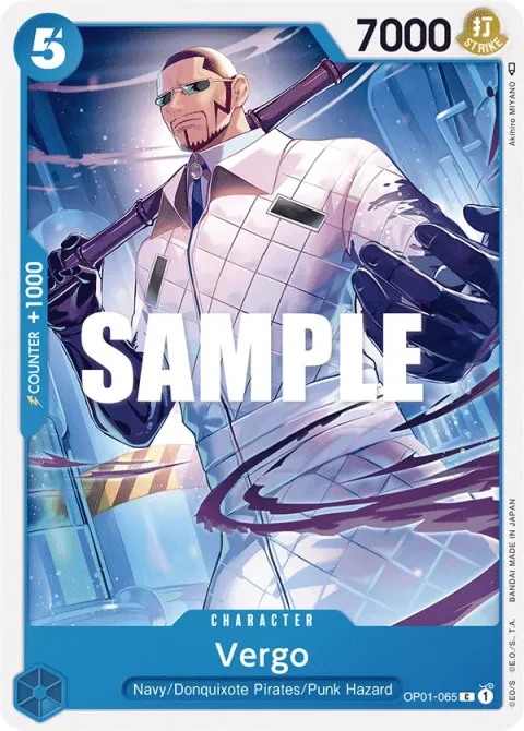 Carte One Piece Vergo OP01-065, extension Romance Dawn (sortie anglaise)