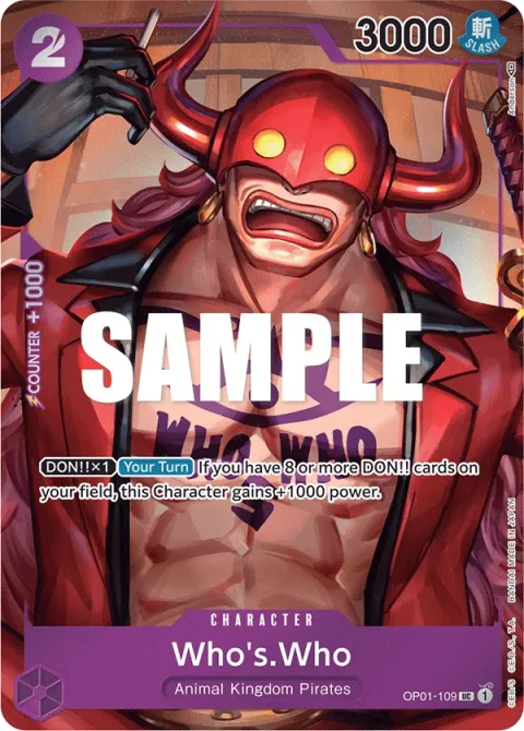 Carte One Piece Who’s.Who OP01-109 · parallèle, extension Romance Dawn (sortie anglaise)