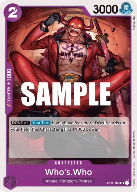Carte One Piece Who’s.Who OP01-109, extension Romance Dawn (sortie anglaise)