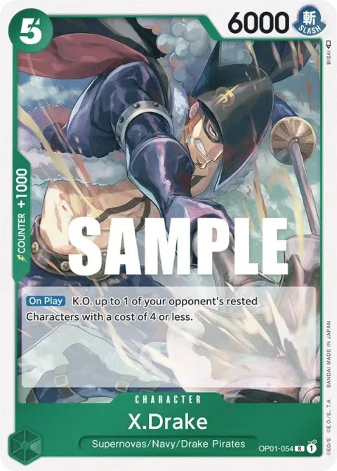 Carte One Piece X.Drake OP01-054, extension Romance Dawn (sortie anglaise)