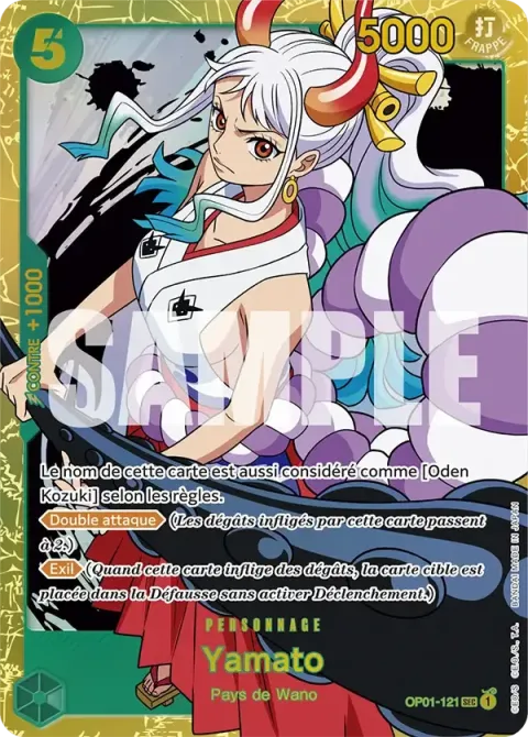 Carte One Piece Yamato OP01-121 · parallèle, extension Romance Dawn (sortie anglaise)