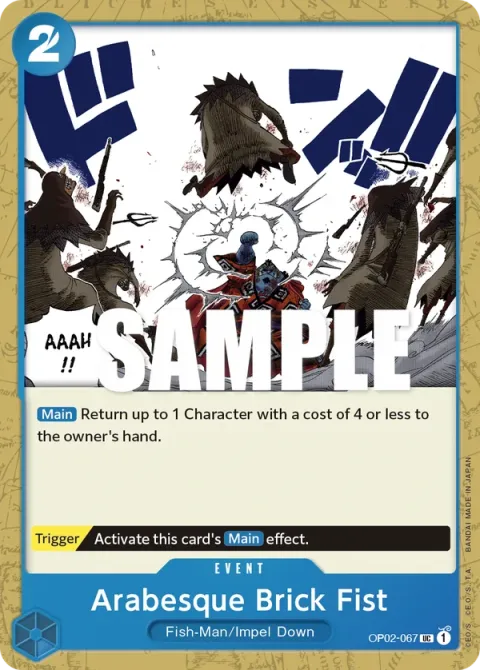 Carte One Piece Arabesque Brick Fist OP02-067, extension Paramount War (sortie anglaise)