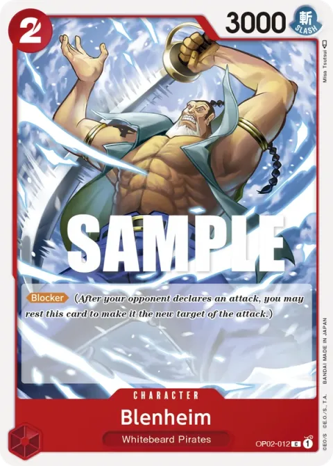 Carte One Piece Blenheim OP02-012, extension Paramount War (sortie anglaise)