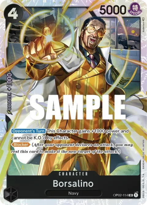 Carte One Piece Borsalino OP02-114, extension Paramount War (sortie anglaise)