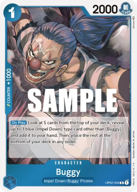 Carte One Piece Buggy OP02-058, extension Paramount War (sortie anglaise)