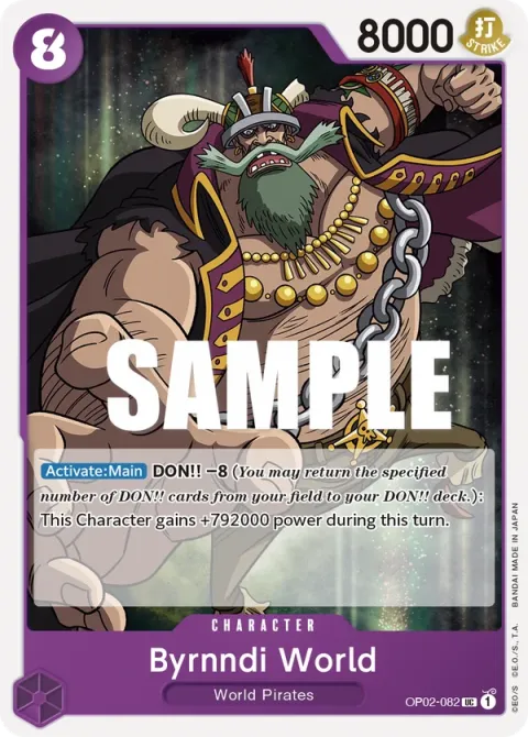 Carte One Piece Byrnndi World OP02-082, extension Paramount War (sortie anglaise)