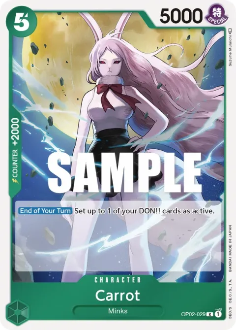 Carte One Piece Carrot OP02-029, extension Paramount War (sortie anglaise)