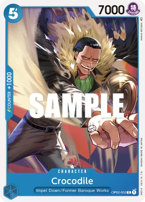Carte One Piece Crocodile OP02-053, extension Paramount War (sortie anglaise)