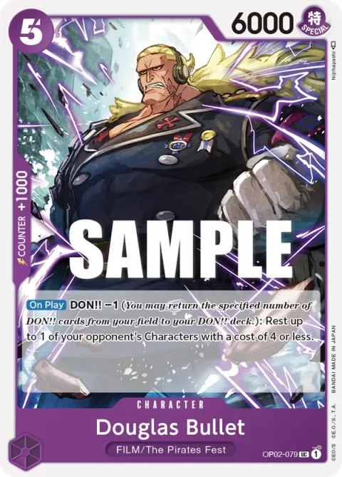 Carte One Piece Douglas Bullet OP02-079, extension Paramount War (sortie anglaise)