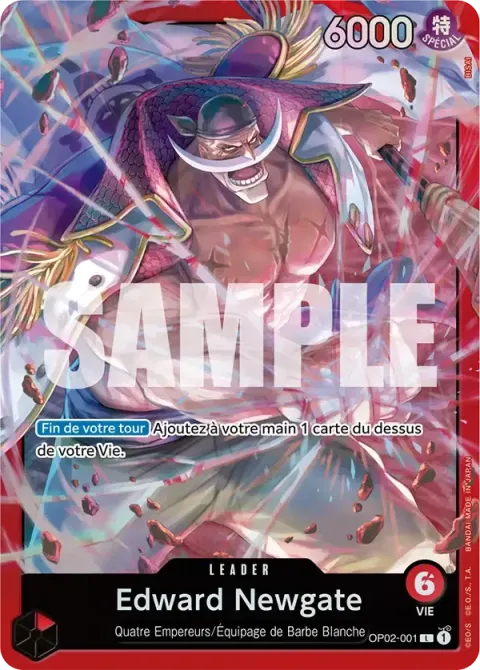 Carte One Piece Edward Newgate OP02-001 · parallèle, extension Paramount War (sortie anglaise)