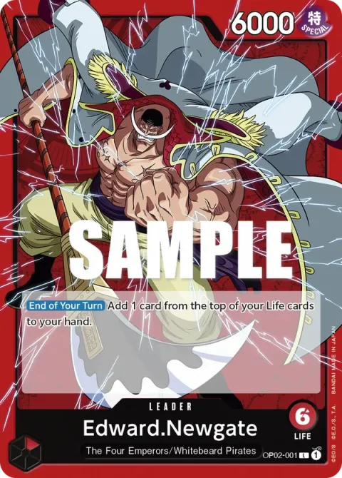 Carte One Piece Edward.Newgate OP02-001, extension Paramount War (sortie anglaise)