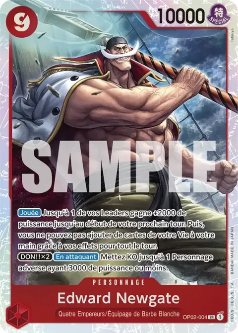 Carte One Piece Edward Newgate OP02-004 · parallèle, extension Paramount War (sortie anglaise)