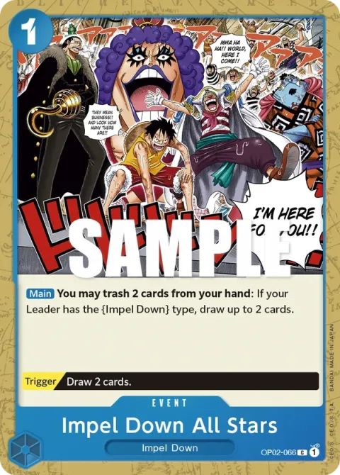 Carte One Piece Impel Down All Stars OP02-066, extension Paramount War (sortie anglaise)
