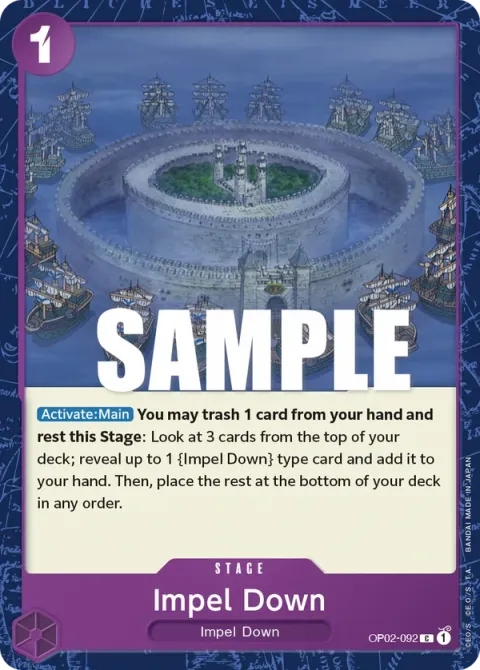Carte One Piece Impel Down OP02-092, extension Paramount War (sortie anglaise)