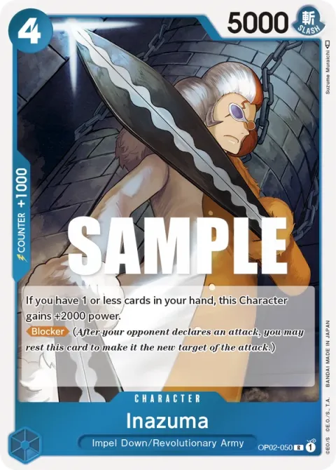 Carte One Piece Inazuma OP02-050, extension Paramount War (sortie anglaise)