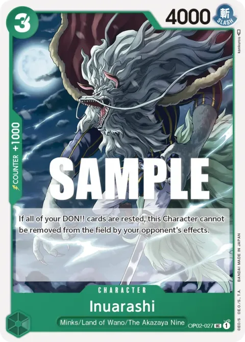 Carte One Piece Inuarashi OP02-027, extension Paramount War (sortie anglaise)
