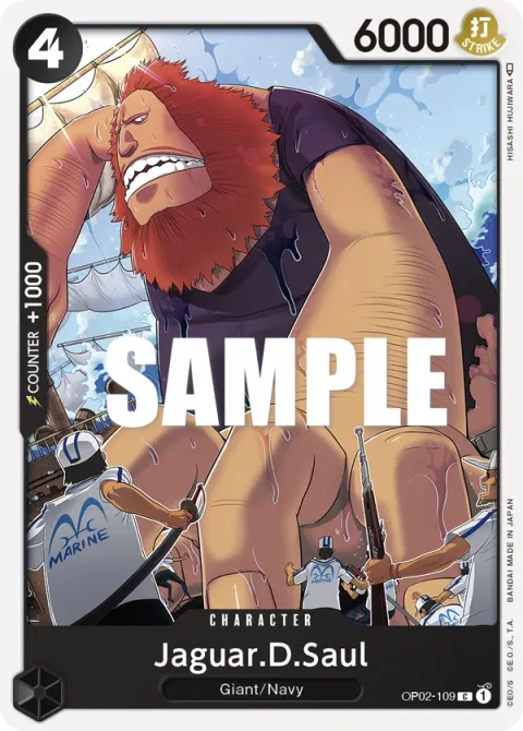 Carte One Piece Jaguar.D.Saul OP02-109, extension Paramount War (sortie anglaise)