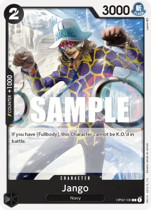 Carte One Piece Jango OP02-100, extension Paramount War (sortie anglaise)