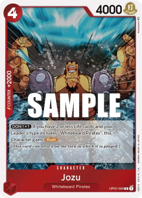 Carte One Piece Jozu OP02-008, extension Paramount War (sortie anglaise)